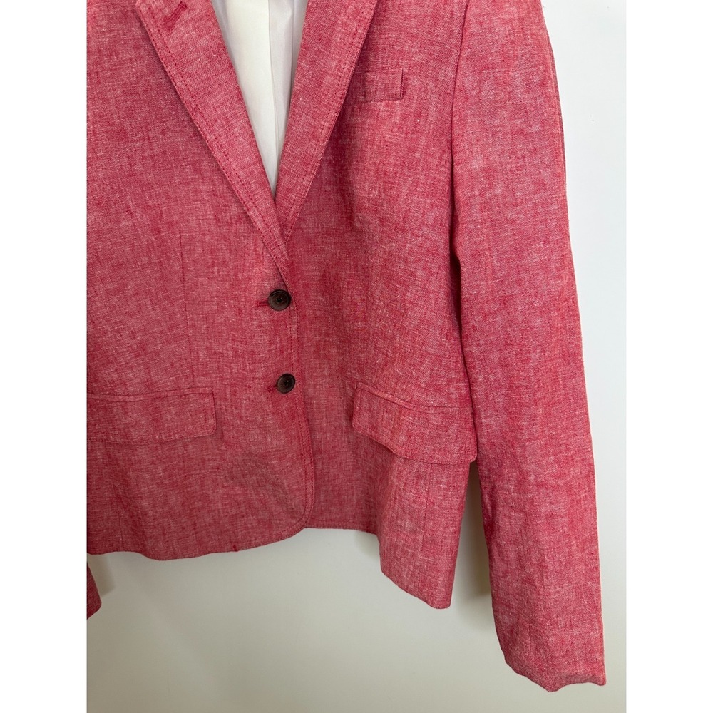 J.Crew Schoolboy Blazer Jacket Linen Blend Pink Rose Heather Women's Size 10 - Picture 4 of 11